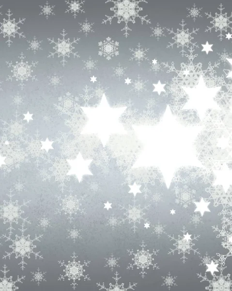 Kerst Hemel Achtergrond Met Sneeuwvlokken — Stockfoto