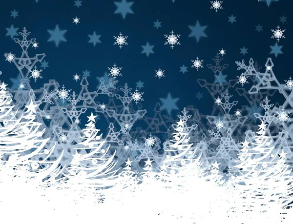 冬季圣诞背景与雪花 — 图库照片