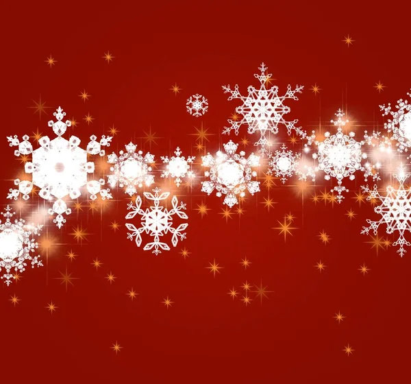 Rote Weihnachten Hintergrund Mit Schneeflocken — Stockfoto