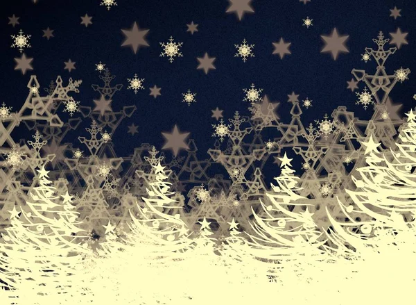 Fondo Navidad Abstracto Con Copos Nieve — Foto de Stock