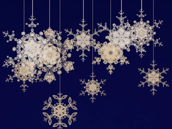 Абстрактний Різдвяний Фон Сніжинками — стокове фото