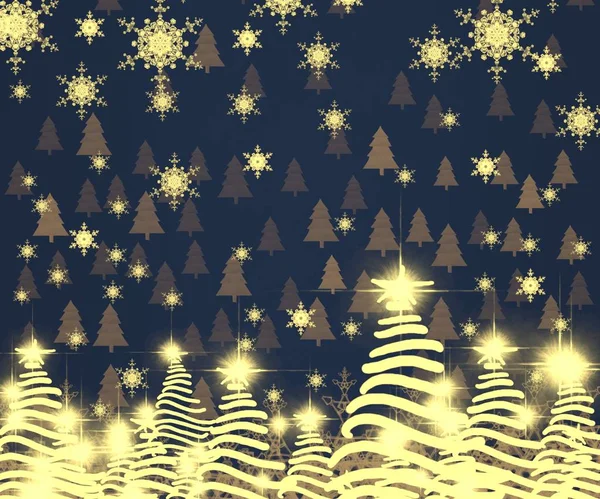 木の背景にクリスマスツリー — ストック写真