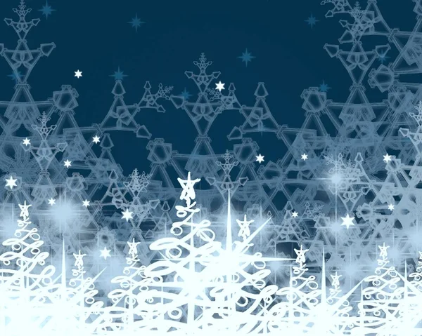 Fondo Navidad Invierno Con Copos Nieve — Foto de Stock