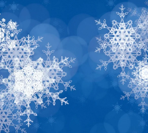 Fondo Azul Cielo Con Copos Nieve —  Fotos de Stock
