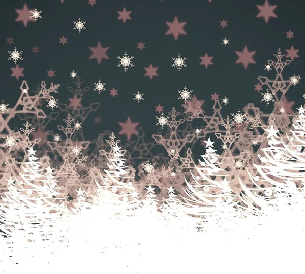 Vector Kerst Achtergrond Met Sneeuwvlokken — Stockfoto