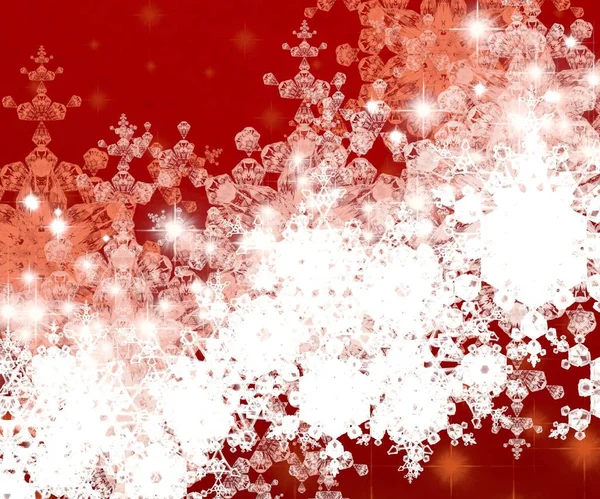 Abstracte Kerstachtergrond Met Sneeuwvlokken — Stockfoto