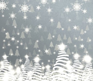 siyah arka plan üzerinde Noel ağaçları