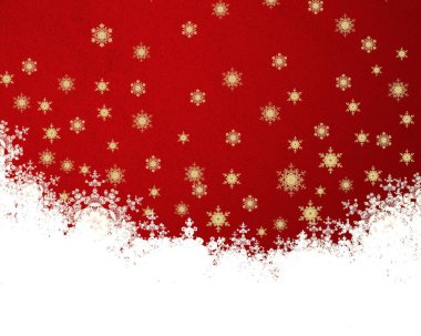 Kar taneleriyle kırmızı Noel arkaplanı