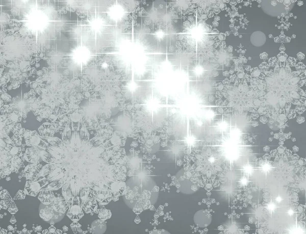 Abstracte Witte Achtergrond Met Sneeuwvlokken — Stockfoto