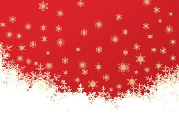 Sfondo Rosso Natale Con Fiocchi Neve — Foto Stock