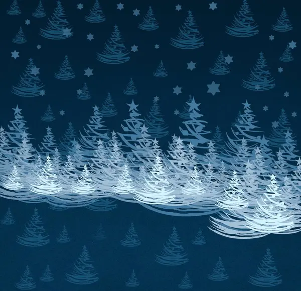 Fondo Azul Navidad Con Copos Nieve — Foto de Stock