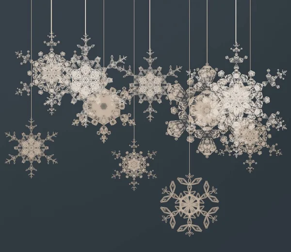 Vektorové Vánoční Strom Sněhové Vločky — Stock fotografie
