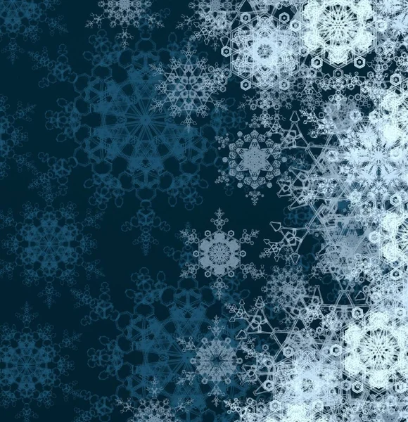 Fondo Navidad Abstracto Con Copos Nieve — Foto de Stock