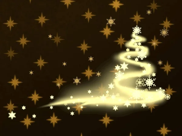 有星星的圣诞树背景 — 图库照片