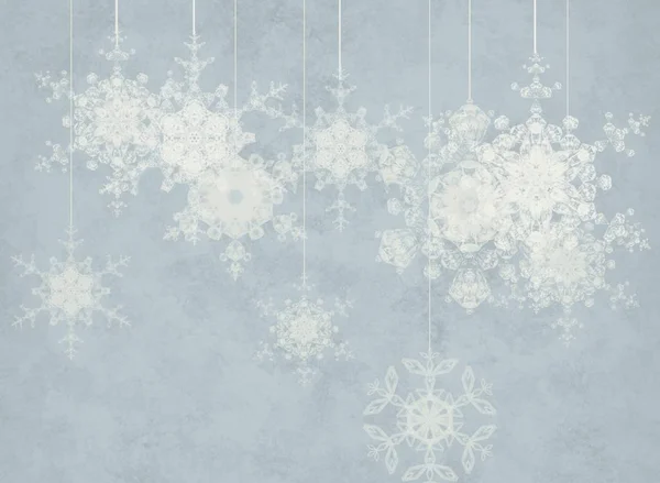 Grunge Fondo Navidad Con Copos Nieve — Foto de Stock