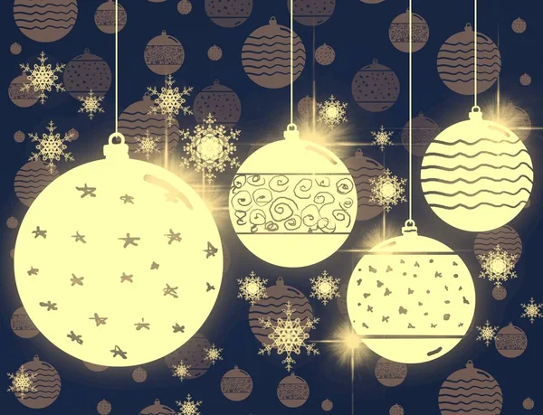 Christmas Background Golden Balls — Stock Photo, Image