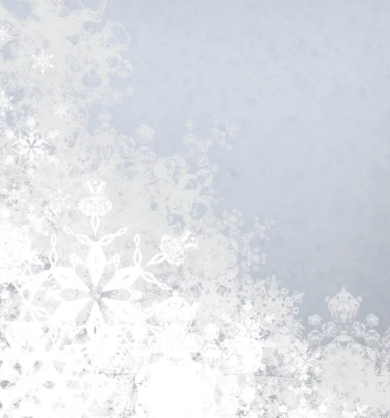Bílé Grunge Pozadí Sněhovými Vločkami — Stock fotografie