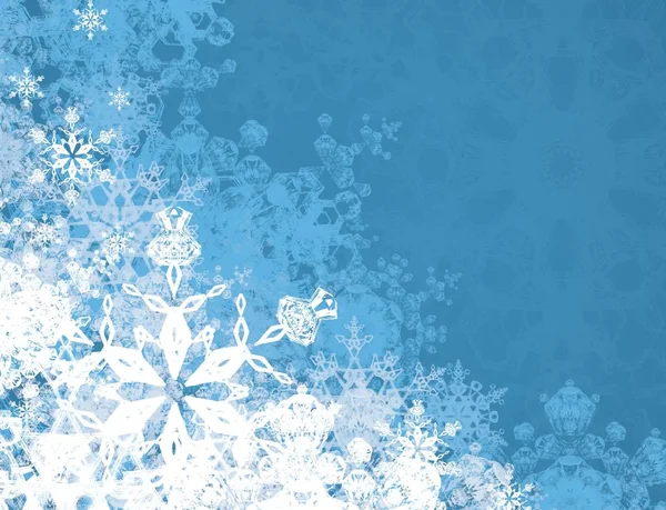 Abstracte Kerstachtergrond Met Sneeuwvlokken — Stockfoto