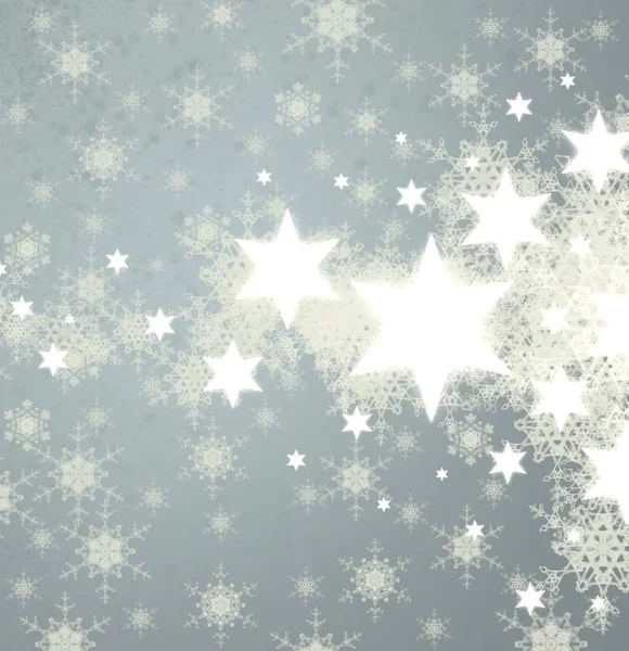 Christmas Sky Bakgrund Med Snöflingor — Stockfoto