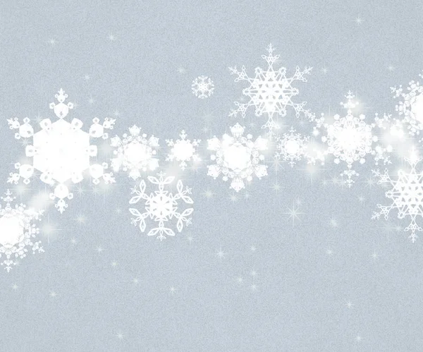 Blauer Himmel Hintergrund Mit Schneeflocken — Stockfoto