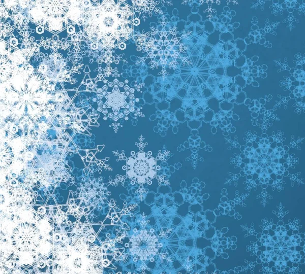 Αφηρημένο Μπλε Φόντο Νιφάδες Χιονιού — Φωτογραφία Αρχείου