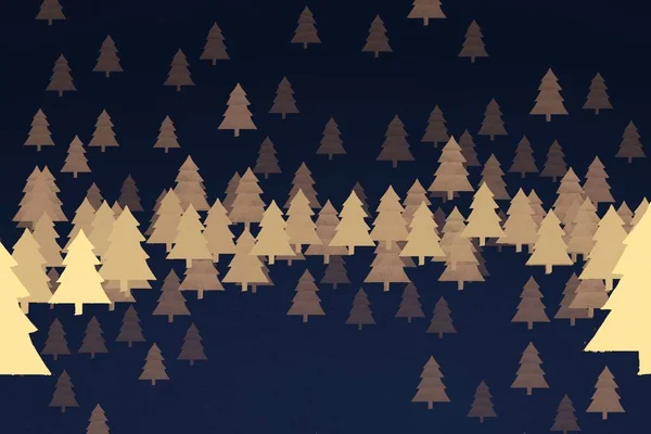 Glückliches Jahr Hintergrund Mit Weihnachtsbäumen — Stockfoto