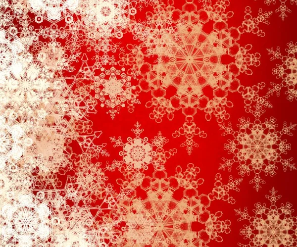 Abstracte Kerstachtergrond Met Sneeuwvlokken — Stockfoto