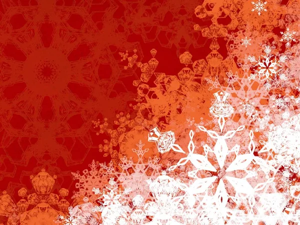 Fondo Navidad Abstracto Con Copos Nieve —  Fotos de Stock