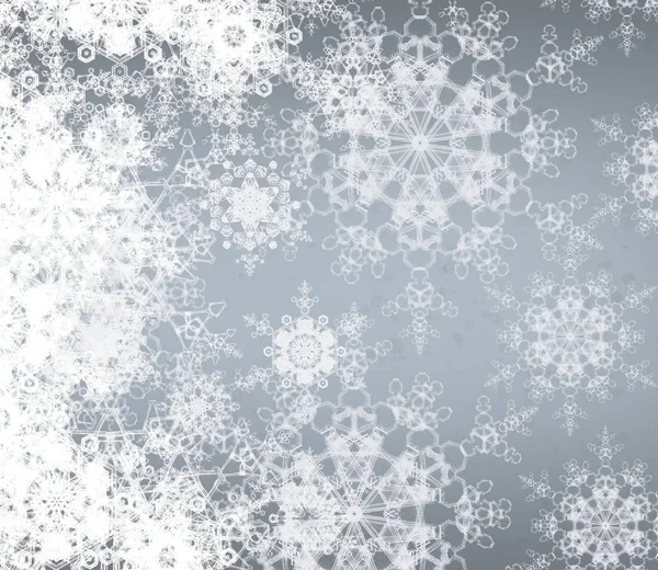 Fondo Navidad Abstracto Con Copos Nieve — Foto de Stock