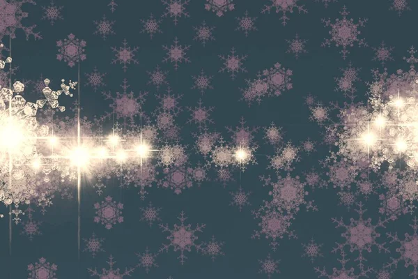 Sfondo Del Cielo Natale Con Fiocchi Neve — Foto Stock