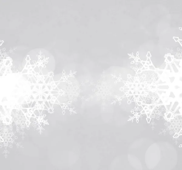 雪の結晶と白い空の背景 — ストック写真