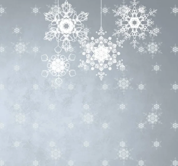 Fondo Navidad Abstracto Con Copos Nieve — Foto de Stock