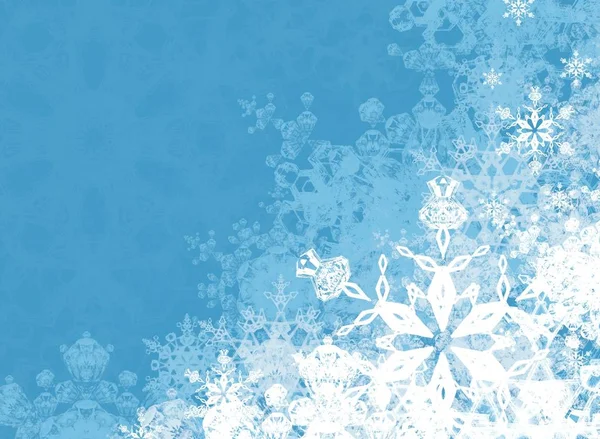 Синій Фон Неба Сніжинками — стокове фото