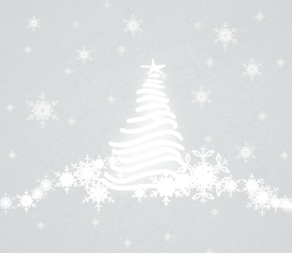 Fundo Branco Com Árvore Natal — Fotografia de Stock