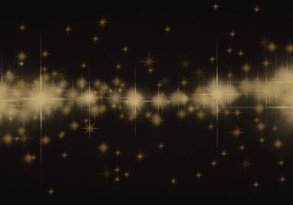 Goldene Weihnachten Hintergrund Mit Lichtern — Stockfoto