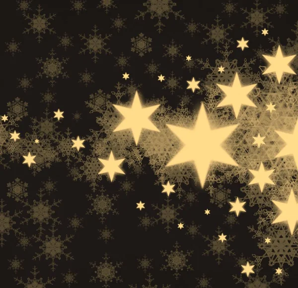 Рождественская Елка Снежинками Звездами — стоковое фото