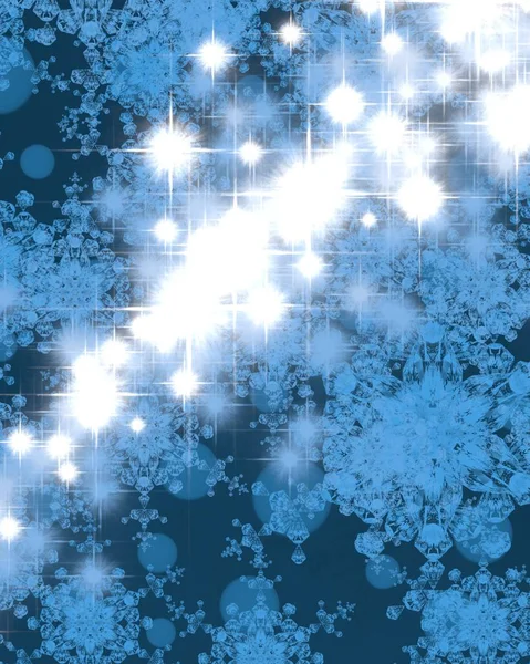 Fondo Navidad Abstracto Con Copos Nieve — Foto de Stock