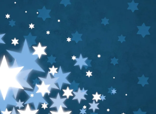 雪花与星星背景 — 图库照片