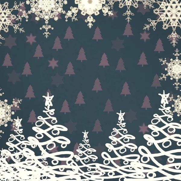 Vector Seamless Pattern Christmas Trees — Stock Photo, Image