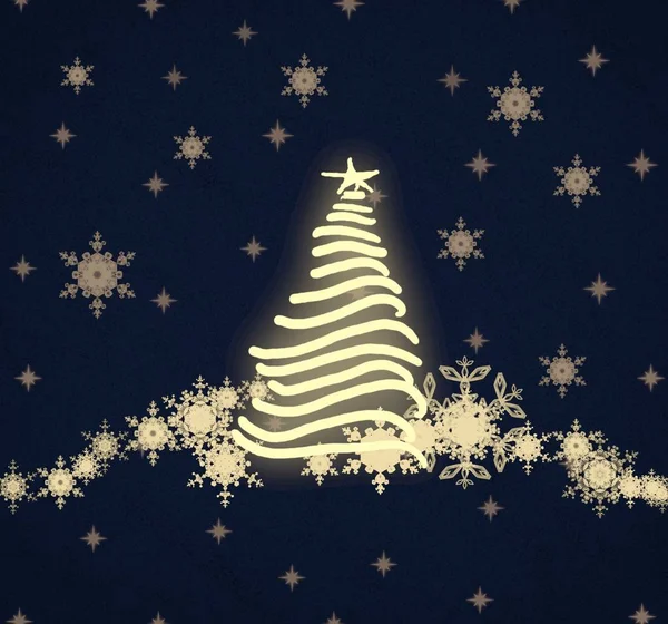 白色背景与圣诞树 — 图库照片