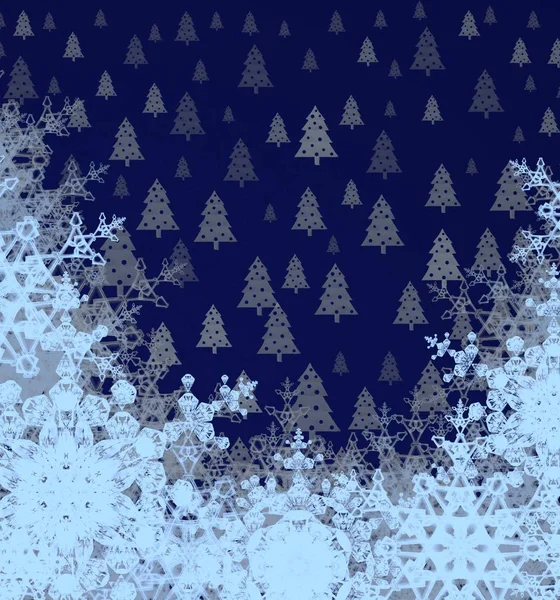 Fondo Navidad Abstracto Con Copos Nieve —  Fotos de Stock