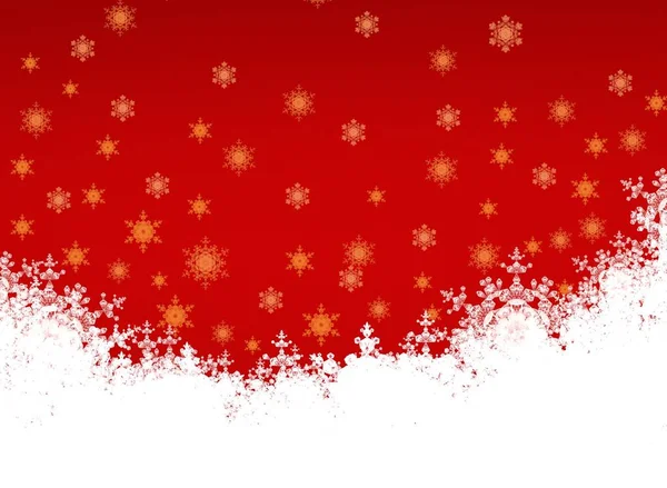 Fondo Rojo Navidad Con Copos Nieve — Foto de Stock