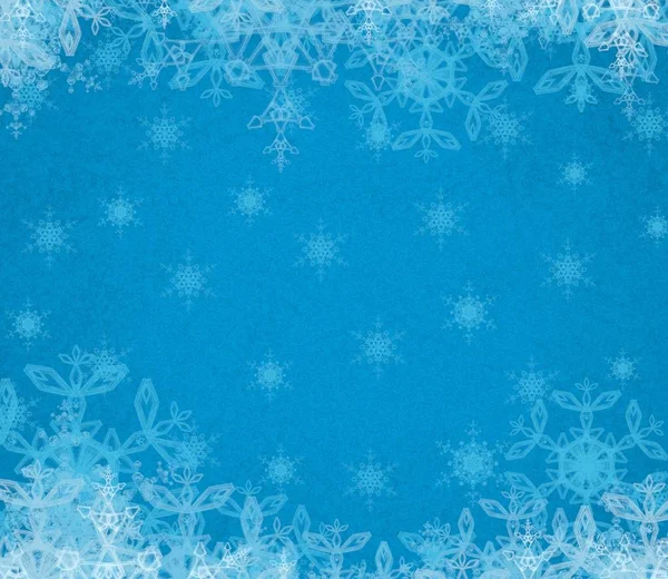 Fundo Natal Azul Com Flocos Neve — Fotografia de Stock