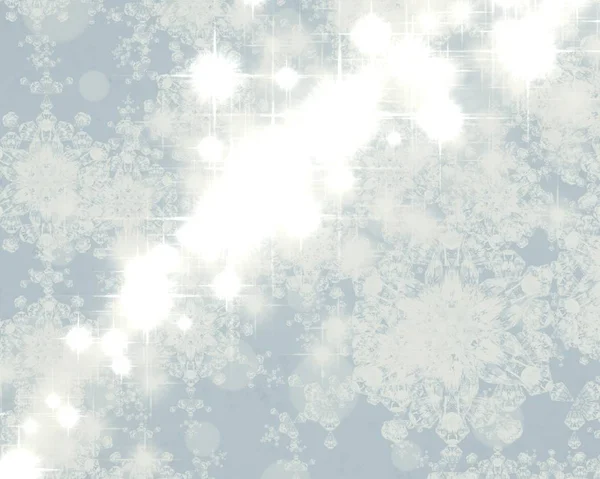 Modrá Obloha Pozadí Sněhovými Vločkami — Stock fotografie