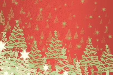 Noel kartı kırmızı arka plan ile