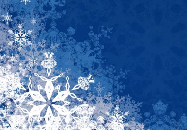 Kar taneleriyle soyut noel arkaplanı