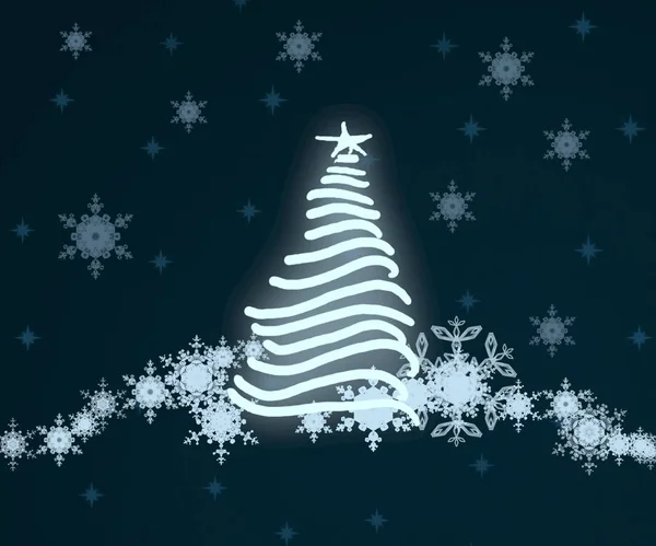 Fundo Branco Com Árvore Natal — Fotografia de Stock