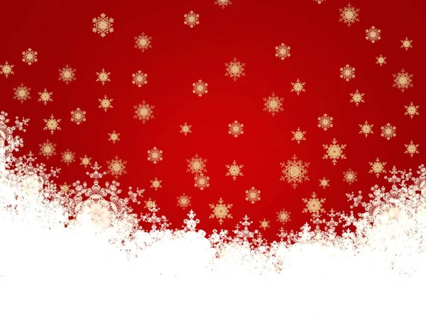 Fondo Rojo Navidad Con Copos Nieve —  Fotos de Stock