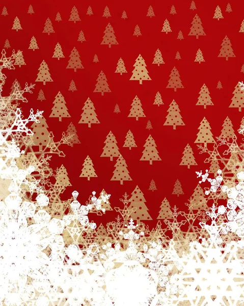Boże Narodzenie Tło Czerwonymi Sercami — Zdjęcie stockowe