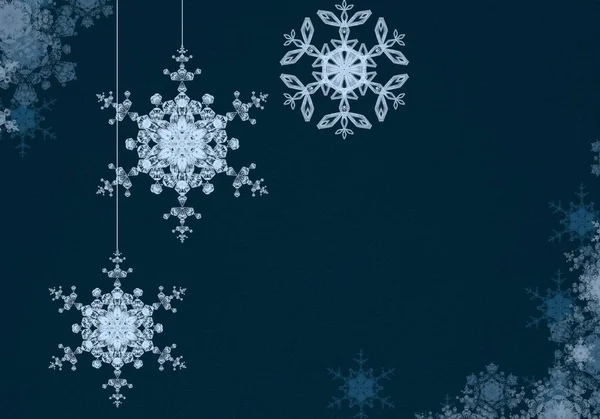 雪の結晶とメリークリスマスの背景 — ストック写真
